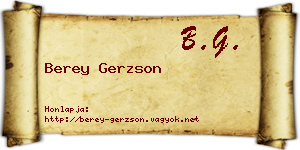 Berey Gerzson névjegykártya
